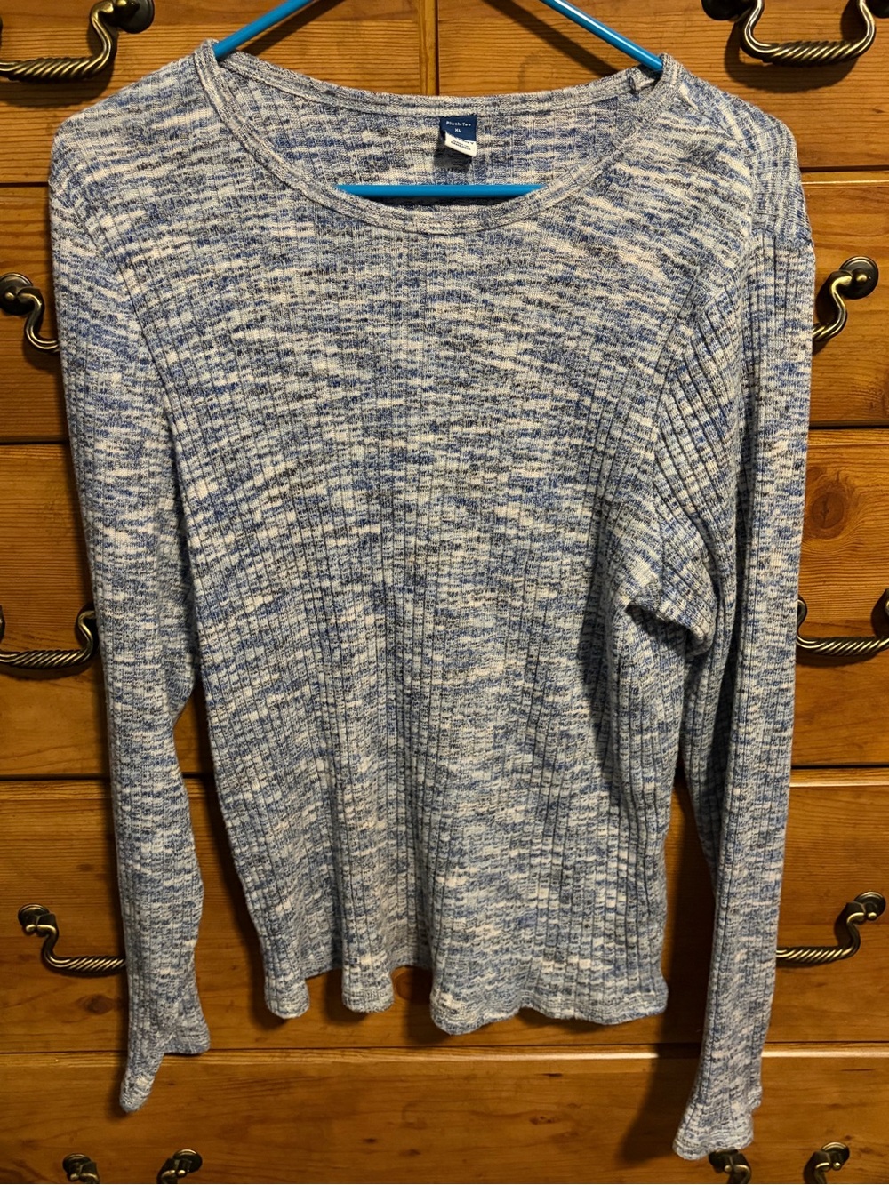Old Navy Heathered Light Blue Scoopneck Sweater